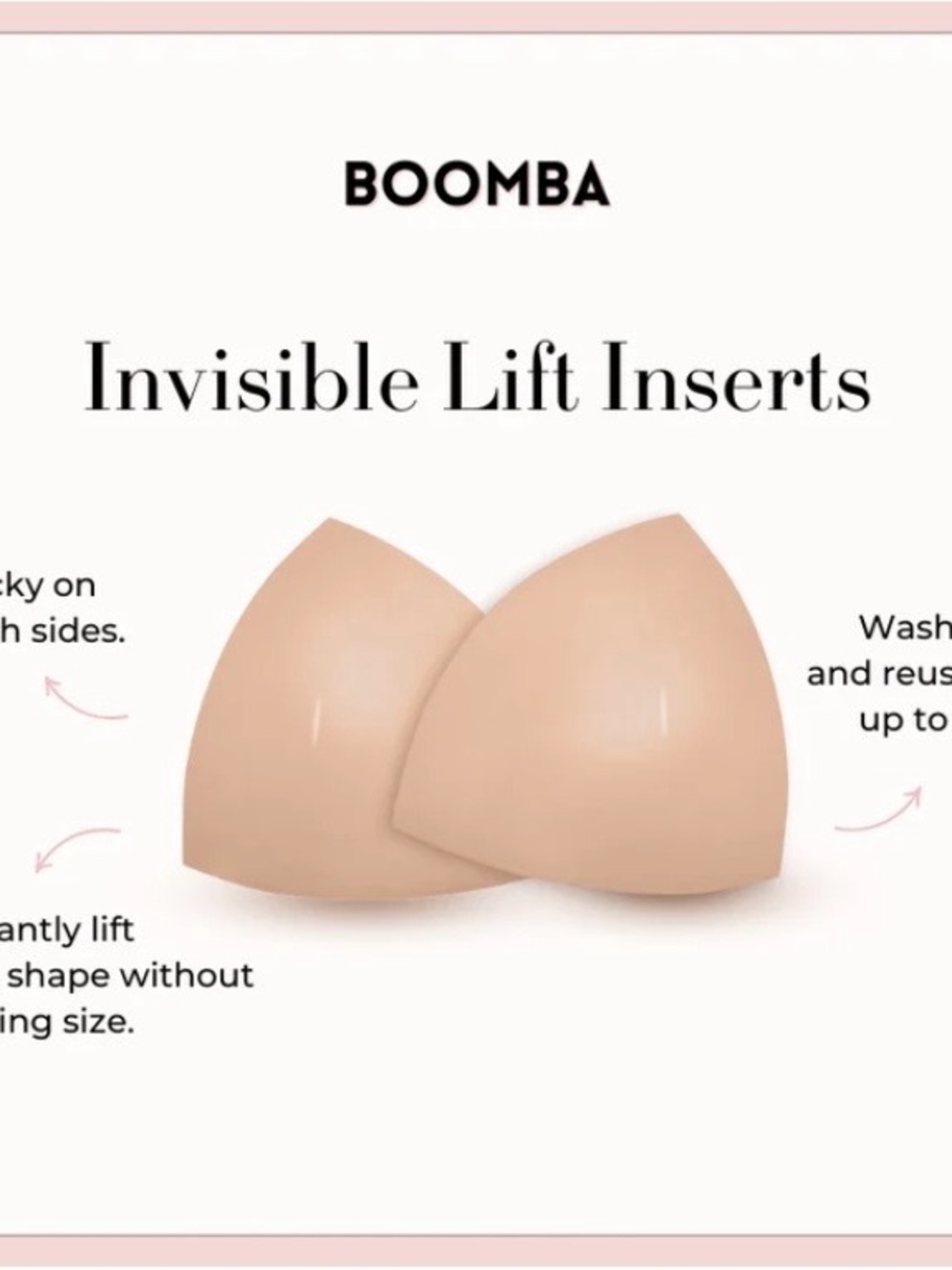 Boomba Invisible Lift Inserts -Beige Size Medium